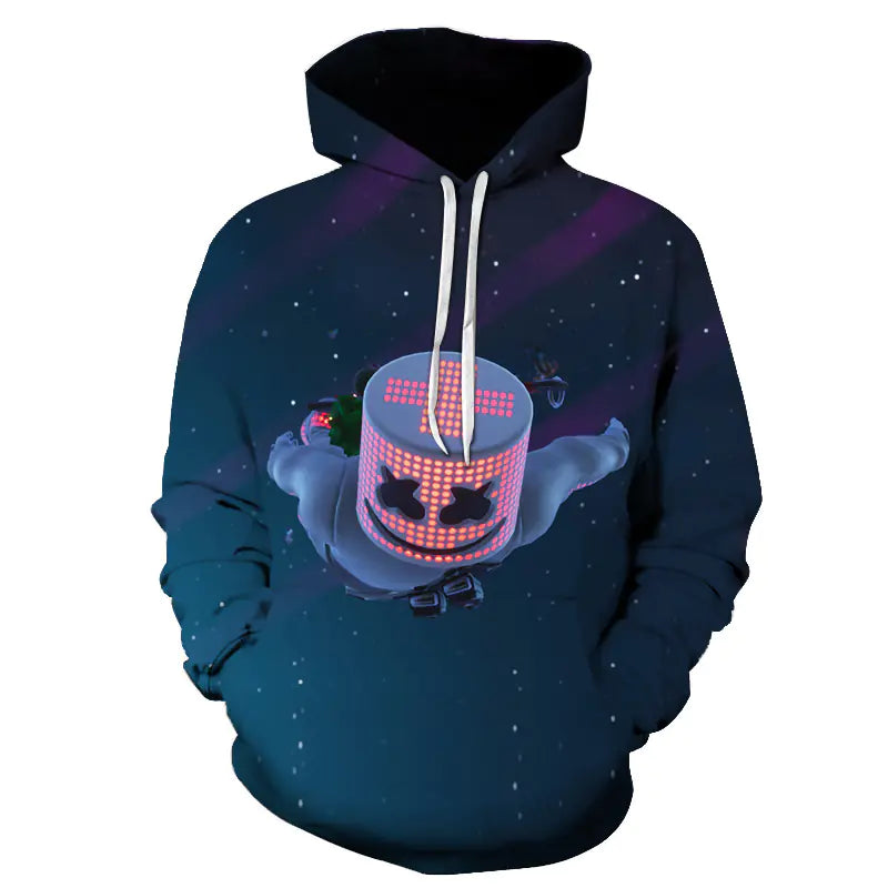 3D Printed Men's Cotton Candy Hoodie Sweatshirt