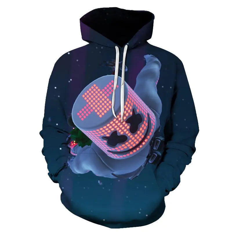 3D Printed Men's Cotton Candy Hoodie Sweatshirt
